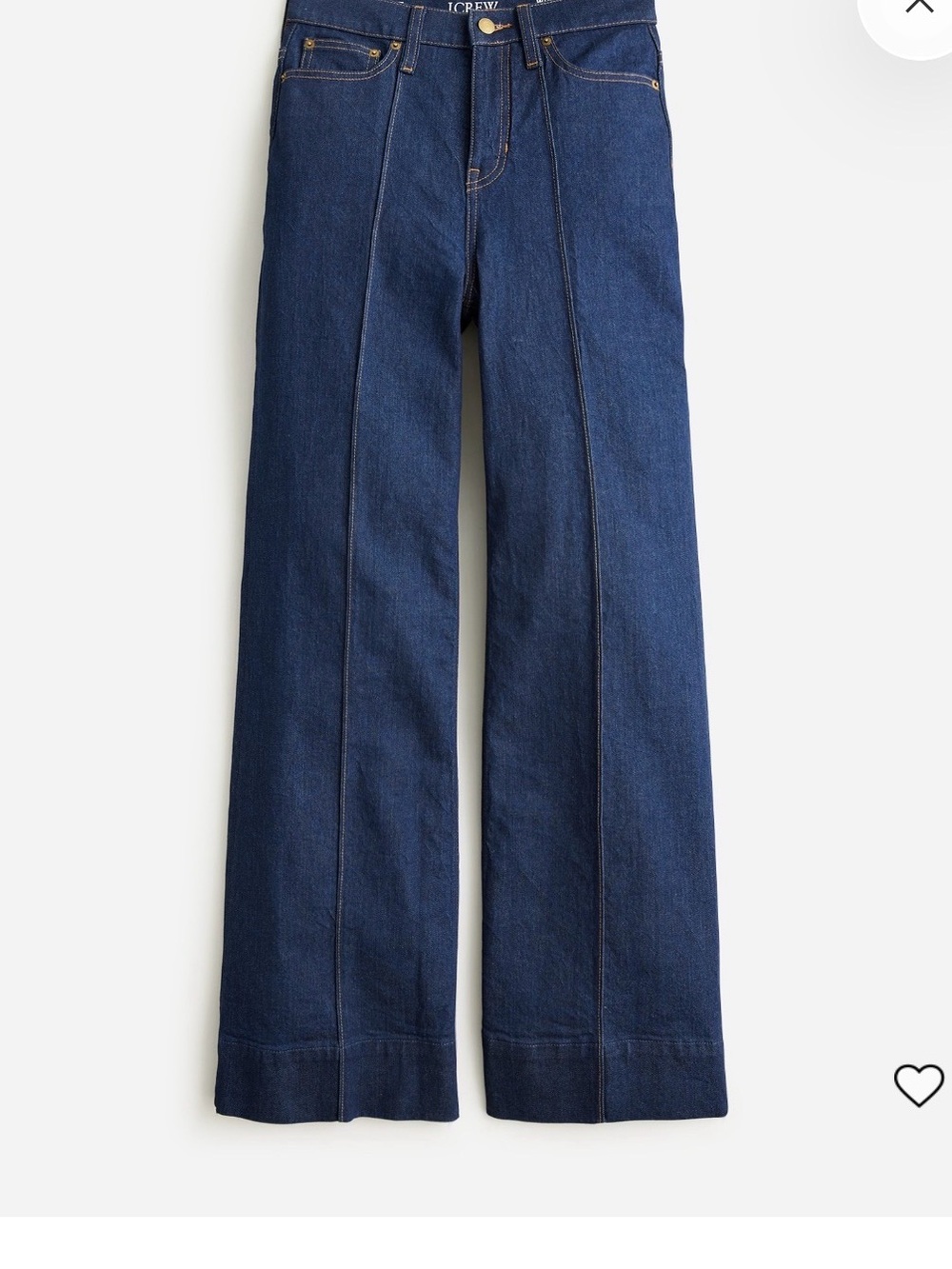 J Crew Women’s Dark Blue High-Rise Wide Leg Jeans w center seam